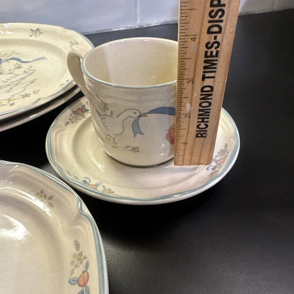 International Stoneware Marmalade Geese  8 Piece Dish Set Cottage Core VINTAGE